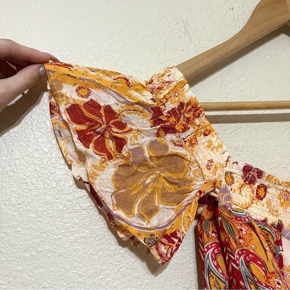 Free People Carmen Golden Gate Off the Shoulder Floral Jumpsuit Size Small Women - Picture 5 of 14